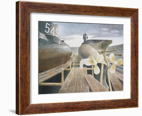 Submarines in Dry Dock-Eric Ravilious-Framed Giclee Print