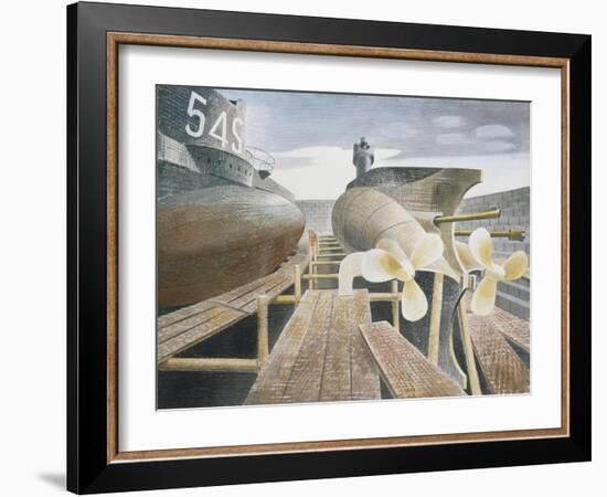 Submarines in Dry Dock-Eric Ravilious-Framed Giclee Print