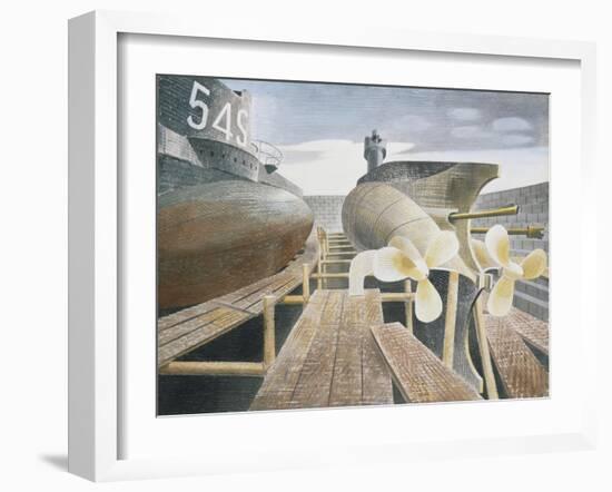 Submarines in Dry Dock-Eric Ravilious-Framed Giclee Print