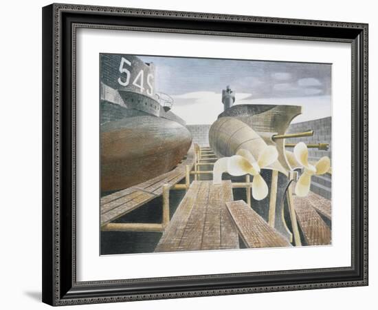 Submarines in Dry Dock-Eric Ravilious-Framed Giclee Print