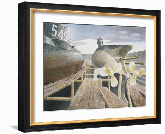 Submarines in Dry Dock-Eric Ravilious-Framed Giclee Print