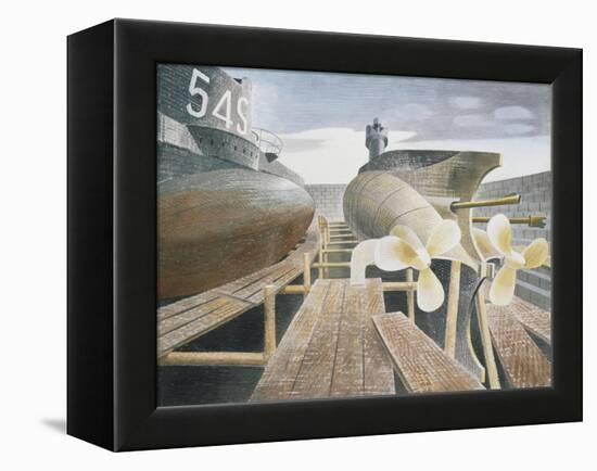 Submarines in Dry Dock-Eric Ravilious-Framed Premier Image Canvas