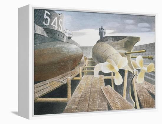 Submarines in Dry Dock-Eric Ravilious-Framed Premier Image Canvas