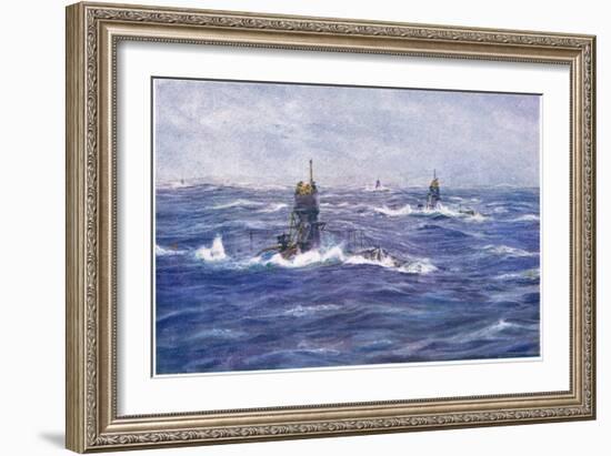 Submarines in the Channel, 1915-William Lionel Wyllie-Framed Giclee Print