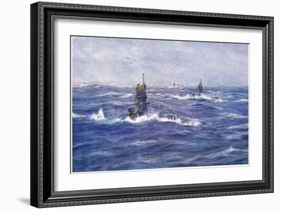 Submarines in the Channel, 1915-William Lionel Wyllie-Framed Giclee Print