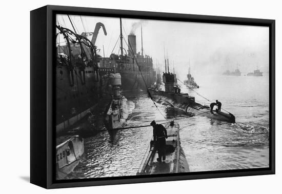 Submarines Leaving the Ship Depot at Harwich-Thomas E. & Horace Grant-Framed Premier Image Canvas