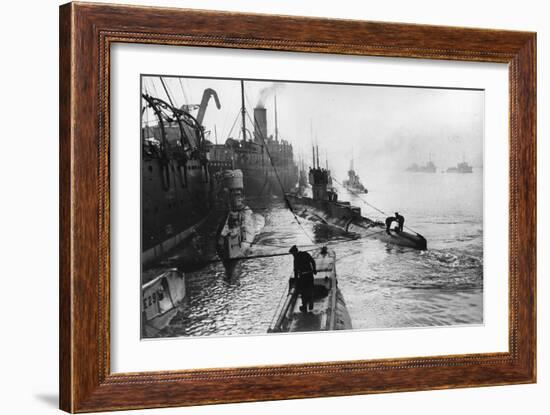 Submarines Leaving the Ship Depot at Harwich-Thomas E. & Horace Grant-Framed Photographic Print