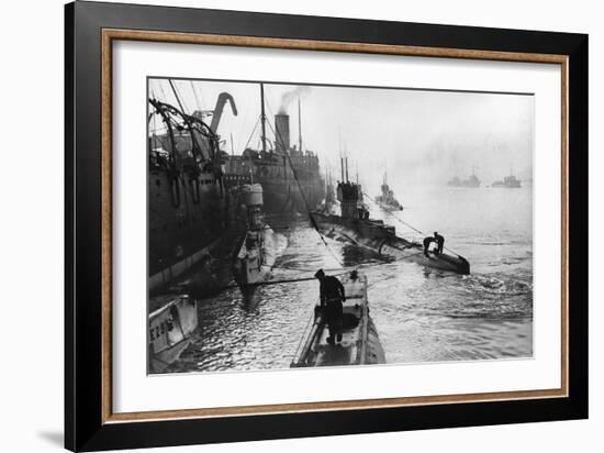 Submarines Leaving the Ship Depot at Harwich-Thomas E. & Horace Grant-Framed Photographic Print