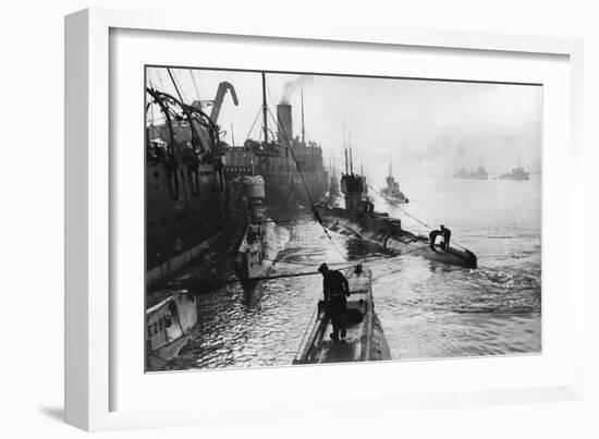 Submarines Leaving the Ship Depot at Harwich-Thomas E. & Horace Grant-Framed Photographic Print