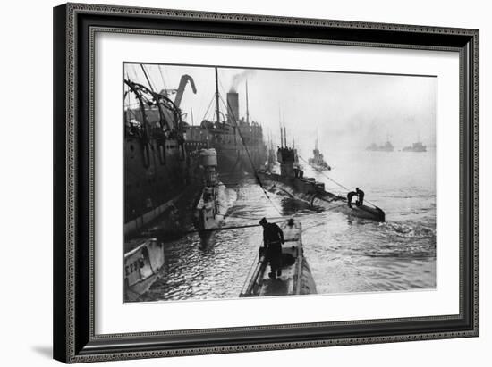 Submarines Leaving the Ship Depot at Harwich-Thomas E. & Horace Grant-Framed Photographic Print