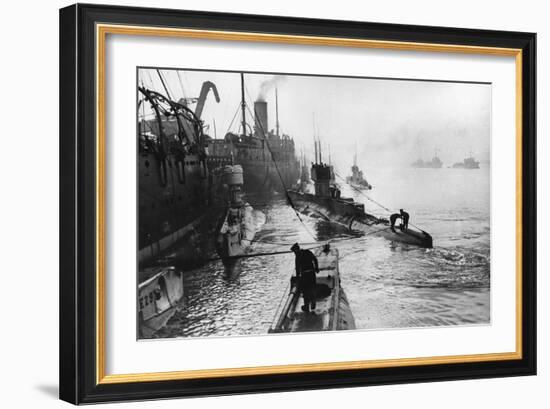 Submarines Leaving the Ship Depot at Harwich-Thomas E. & Horace Grant-Framed Photographic Print