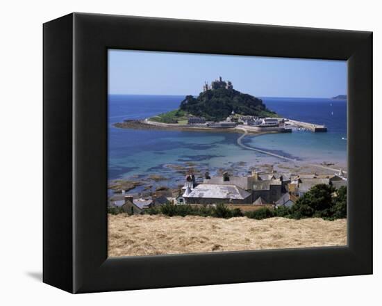 Submerged Causeway at High Tide, Seen Over Rooftops of Marazion, St. Michael's Mount, England-Tony Waltham-Framed Premier Image Canvas