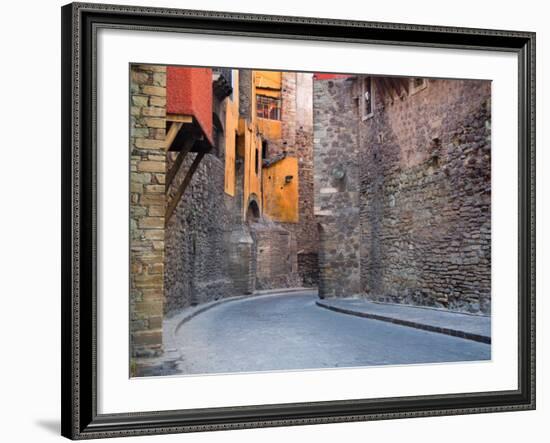 Subterranean Street with Houses Built Above, Guanajuato, Mexico-Julie Eggers-Framed Photographic Print