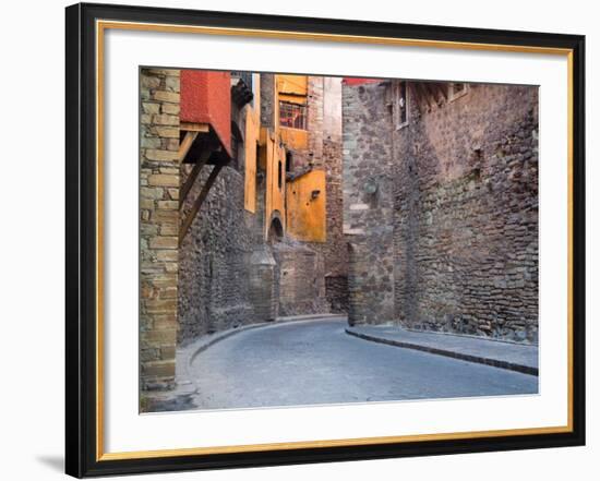 Subterranean Street with Houses Built Above, Guanajuato, Mexico-Julie Eggers-Framed Photographic Print