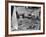 Suburban Mother Playing with Her Two Daughters While Hanging Laundry in Backyard-Alfred Eisenstaedt-Framed Photographic Print