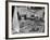 Suburban Mother Playing with Her Two Daughters While Hanging Laundry in Backyard-Alfred Eisenstaedt-Framed Photographic Print