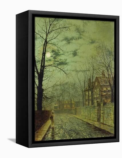 Suburban Street by Moonshine-John Atkinson Grimshaw-Framed Premier Image Canvas