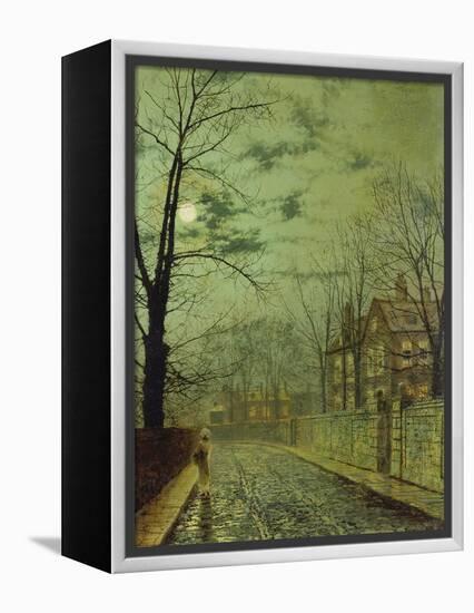 Suburban Street by Moonshine-John Atkinson Grimshaw-Framed Premier Image Canvas