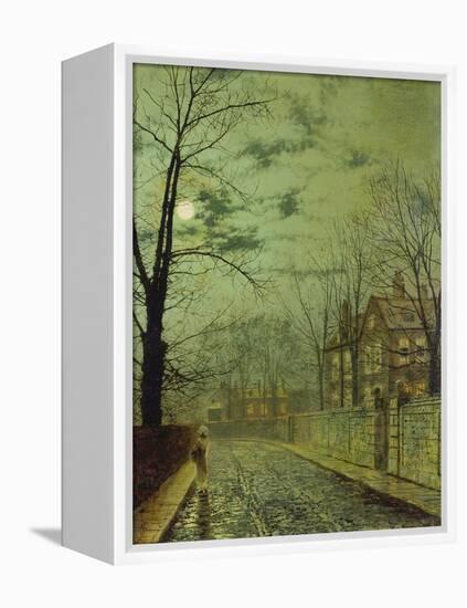 Suburban Street by Moonshine-John Atkinson Grimshaw-Framed Premier Image Canvas