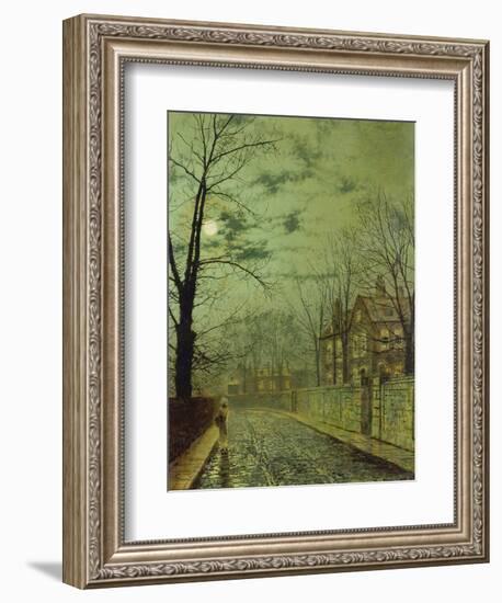 Suburban Street by Moonshine-John Atkinson Grimshaw-Framed Giclee Print