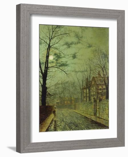 Suburban Street by Moonshine-John Atkinson Grimshaw-Framed Giclee Print