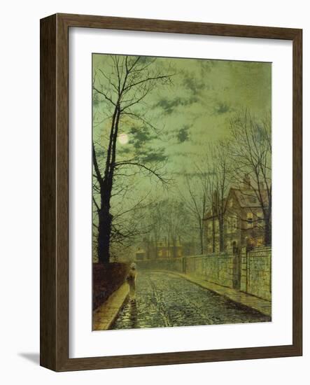Suburban Street by Moonshine-John Atkinson Grimshaw-Framed Giclee Print