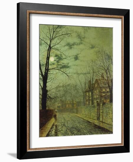 Suburban Street by Moonshine-John Atkinson Grimshaw-Framed Giclee Print