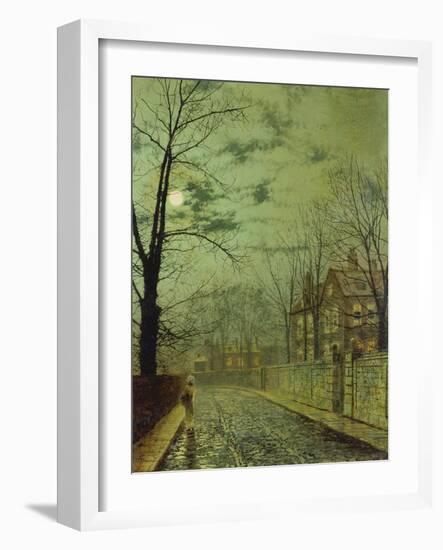 Suburban Street by Moonshine-John Atkinson Grimshaw-Framed Giclee Print