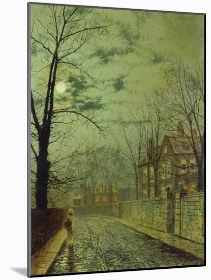 Suburban Street by Moonshine-John Atkinson Grimshaw-Mounted Giclee Print