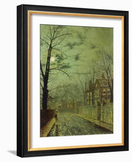 Suburban Street by Moonshine-John Atkinson Grimshaw-Framed Giclee Print