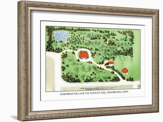 Suburban Villa of T.M. Stanley, Esq., New Britain, Connecticut-J. Weidermann-Framed Art Print