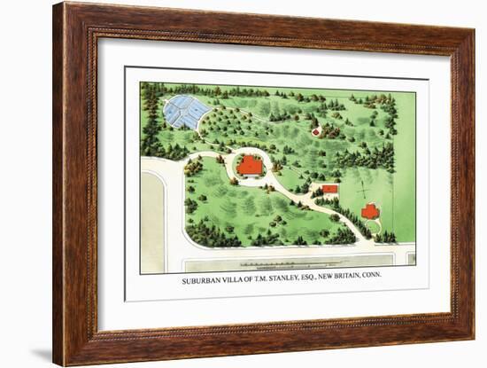 Suburban Villa of T.M. Stanley, Esq., New Britain, Connecticut-J. Weidermann-Framed Art Print