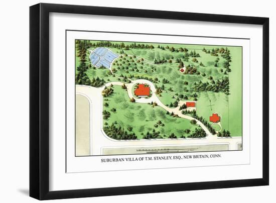 Suburban Villa of T.M. Stanley, Esq., New Britain, Connecticut-J. Weidermann-Framed Art Print