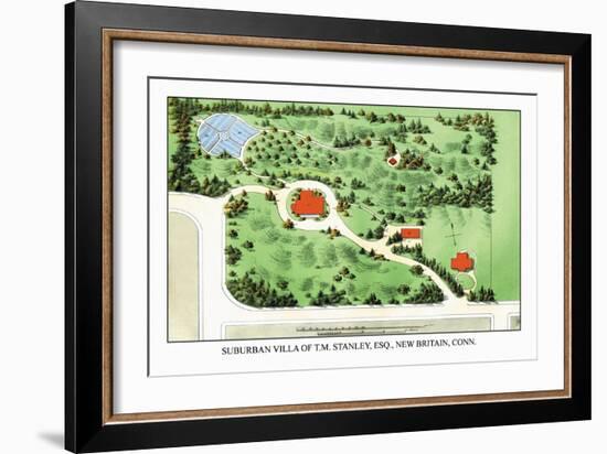 Suburban Villa of T.M. Stanley, Esq., New Britain, Connecticut-J. Weidermann-Framed Art Print