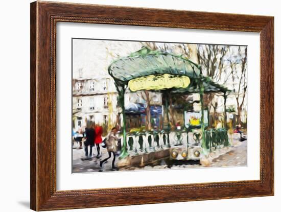 Subway Entrance - In the Style of Oil Painting-Philippe Hugonnard-Framed Giclee Print