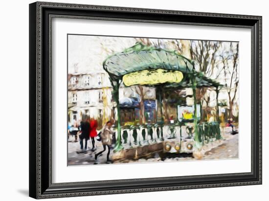 Subway Entrance - In the Style of Oil Painting-Philippe Hugonnard-Framed Giclee Print