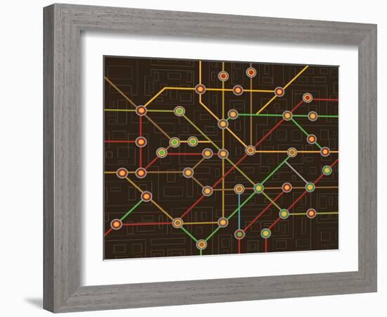 Subway Map-alexzel-Framed Art Print