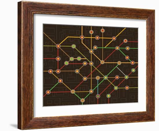 Subway Map-alexzel-Framed Art Print