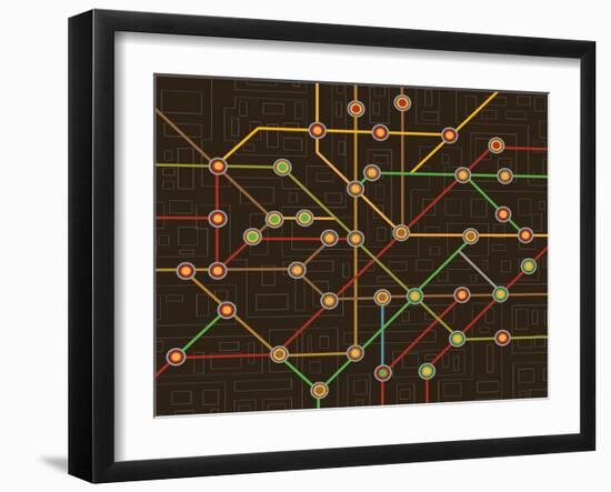 Subway Map-alexzel-Framed Art Print