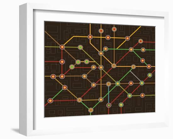 Subway Map-alexzel-Framed Art Print