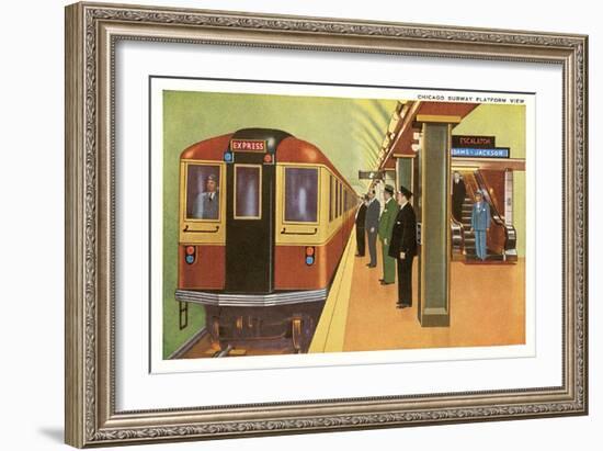 Subway Platform, Chicago, Illinois-null-Framed Art Print