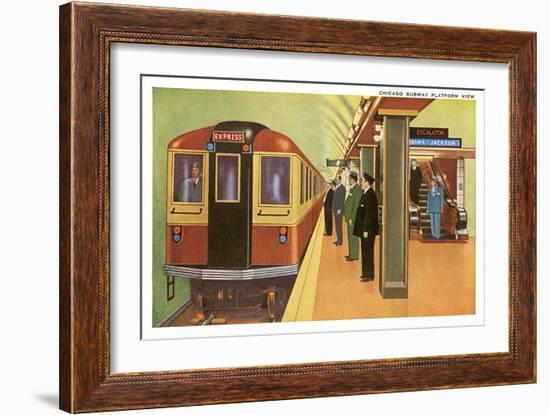 Subway Platform, Chicago, Illinois-null-Framed Art Print