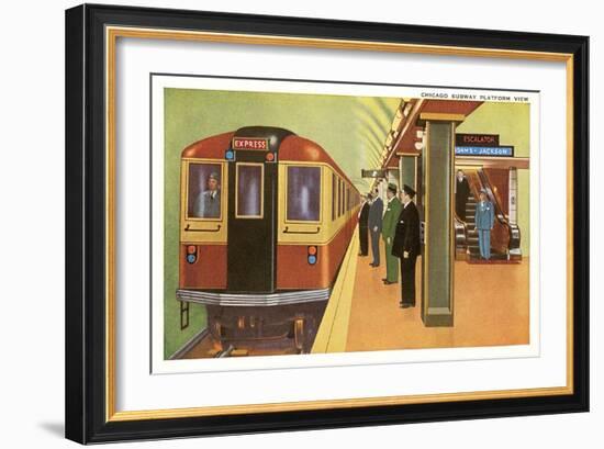 Subway Platform, Chicago, Illinois-null-Framed Art Print