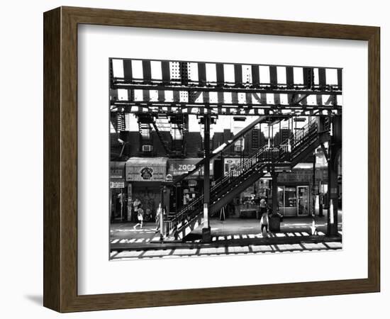 Subway Station, Williamsburg, Brooklyn, New York, United States, Black and White Photography-Philippe Hugonnard-Framed Photographic Print