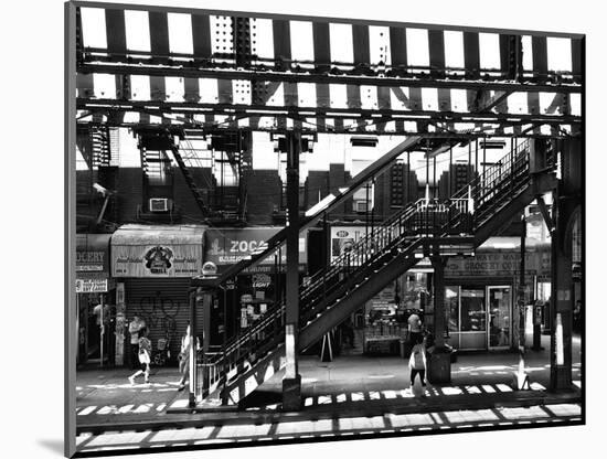 Subway Station, Williamsburg, Brooklyn, New York, United States, Black and White Photography-Philippe Hugonnard-Mounted Photographic Print