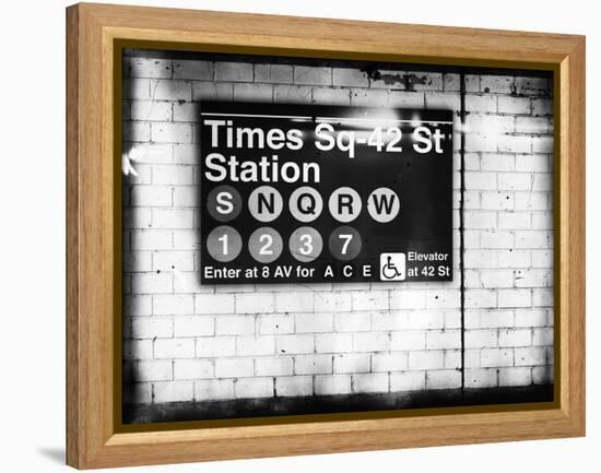 Subway Times Square - 42 Street Station - Subway Sign - Manhattan, New York City, USA-Philippe Hugonnard-Framed Premier Image Canvas