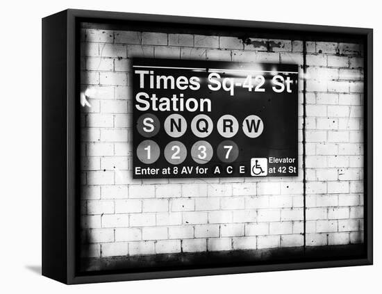 Subway Times Square - 42 Street Station - Subway Sign - Manhattan, New York City, USA-Philippe Hugonnard-Framed Premier Image Canvas