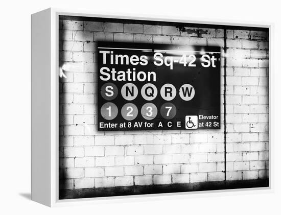 Subway Times Square - 42 Street Station - Subway Sign - Manhattan, New York City, USA-Philippe Hugonnard-Framed Premier Image Canvas
