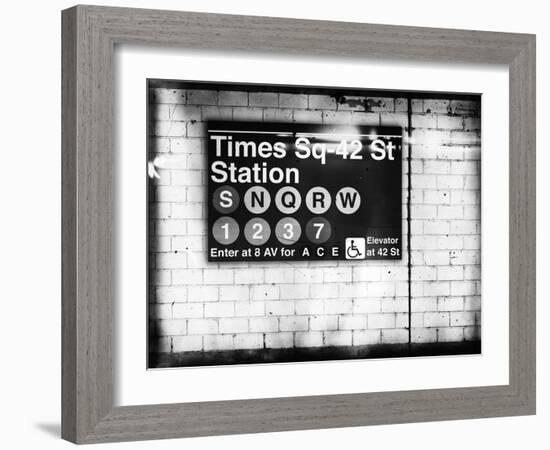 Subway Times Square - 42 Street Station - Subway Sign - Manhattan, New York City, USA-Philippe Hugonnard-Framed Giclee Print