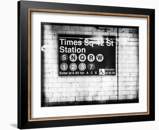 Subway Times Square - 42 Street Station - Subway Sign - Manhattan, New York City, USA-Philippe Hugonnard-Framed Giclee Print